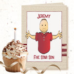 Lönsam Vuxen Son Tecknad Modern Sweet Birthday Kort<br><div class="desc">Det här roliga och söta kortet för tecknad är ett roligt sätt att önska din son en grattis på födelsedagen. Låt honom veta att han är fem stjärnor för dig!</div>
