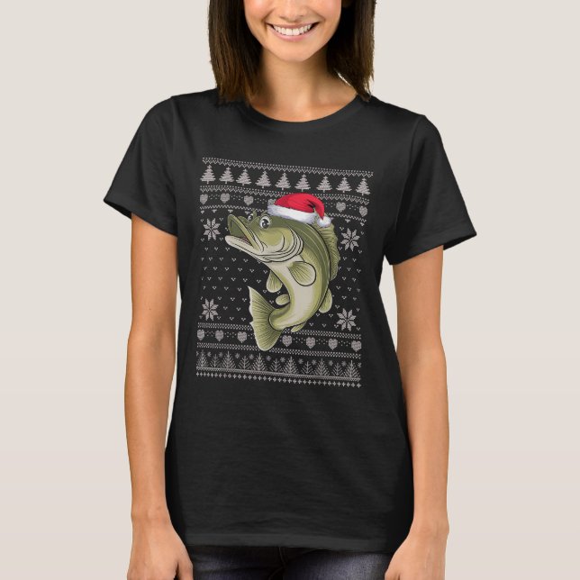 Lönsam Walleye Fult Julsötare Santa Xm T Shirt (Framsida)