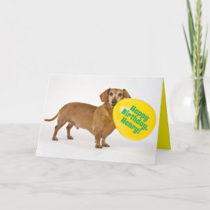 Lönsam Wiener Hund med Anpassningsbar Birthday Bal Kort