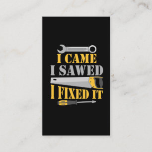 Lönsam workshop om Carpenter Saw Handyman Verktyg Visitkort