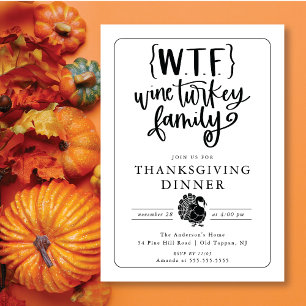 Lönsam WTF-Thanksgiving i Vin Turkiet-familjen Inbjudningar