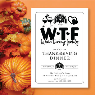 Lönsam WTF-Thanksgiving i Vin Turkiet-familjen Inbjudningar