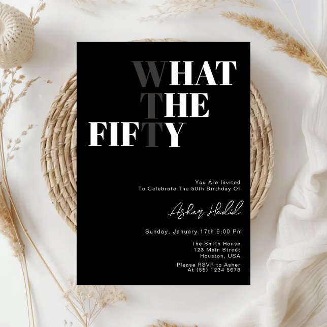 Lönsam WTF-Vuxen 50:e födelsedagen Inbjudningar (Skapare uppladdad)