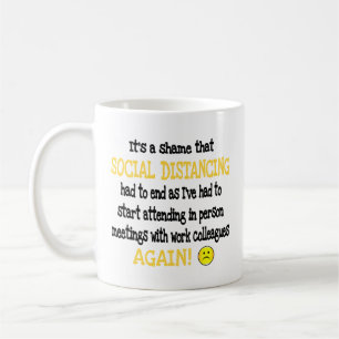 Lönsamma arbetskolleger Social Avstånd Kaffemugg