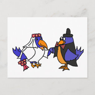 Lönsamma Bluebirds Bride och Groom Bröllop Vykort