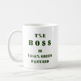 Lönsamma Chef-dollarssymboler i Grönt Kaffemugg