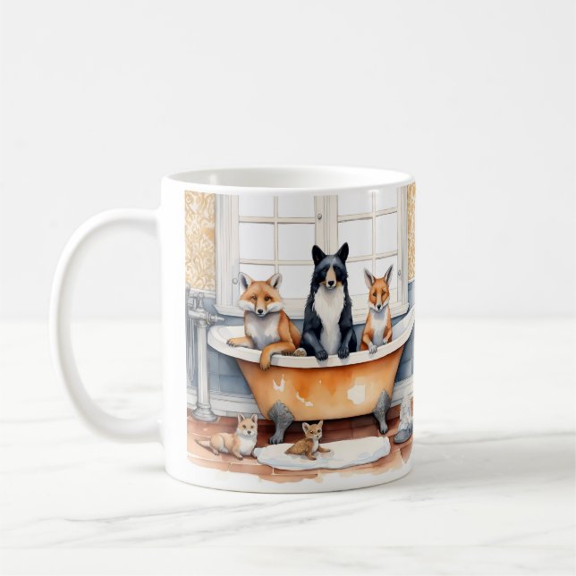 Lönsamma djur i bad kaffemugg (Vänster)