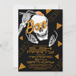 Lönsamma glasögon, skeleton Sushi Halloween fest Inbjudningar