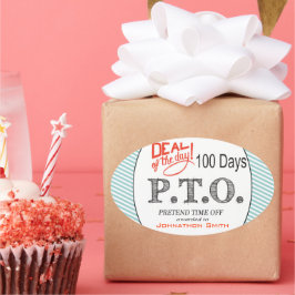 Lönsamma Grattisar befordrade till att hålla av Ovalt Klistermärke