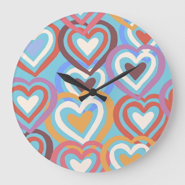 Lönsamma Hearts: Sömlös Struktur Mönster. Stor Klocka (Framsida)