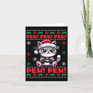 Lönsamma juljoknappar för Cat Gamer Pew Video Game Kort