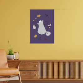 Lönsamma katter av tecknad med boromer, pumpor och poster