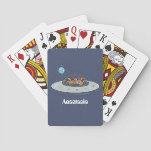 Lönsamma kycklingar i illustration av utrymmets te casinokort