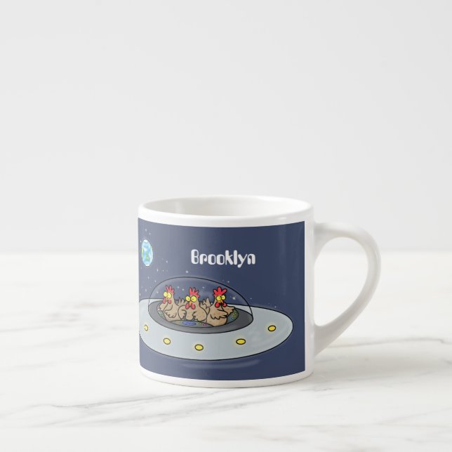 Lönsamma kycklingar i illustration av utrymmets te espressomugg (Höger)