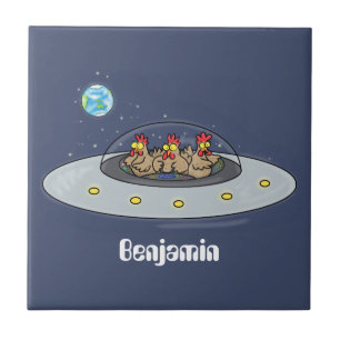 Lönsamma kycklingar i illustration av utrymmets te kakelplatta
