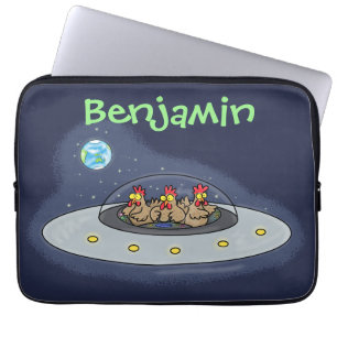 Lönsamma kycklingar i illustration av utrymmets te laptop fodral