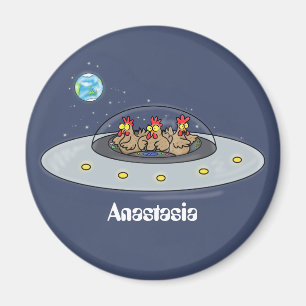 Lönsamma kycklingar i illustration av utrymmets te magnet