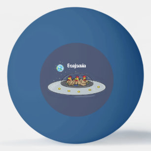Lönsamma kycklingar i illustration av utrymmets te pingisboll