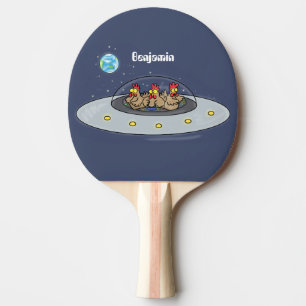 Lönsamma kycklingar i illustration av utrymmets te pingisracket