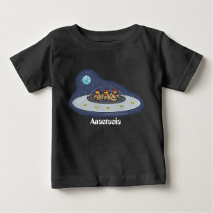 Lönsamma kycklingar i illustration av utrymmets te t shirt