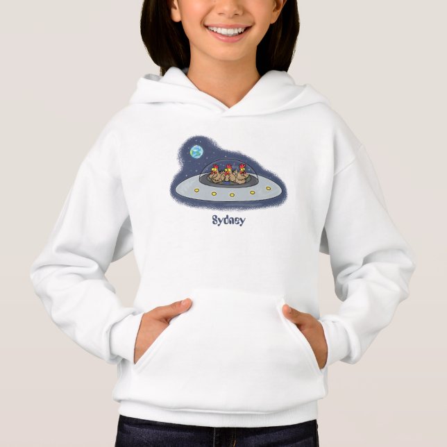 Lönsamma kycklingar i illustration av utrymmets te t shirt (Framsida)