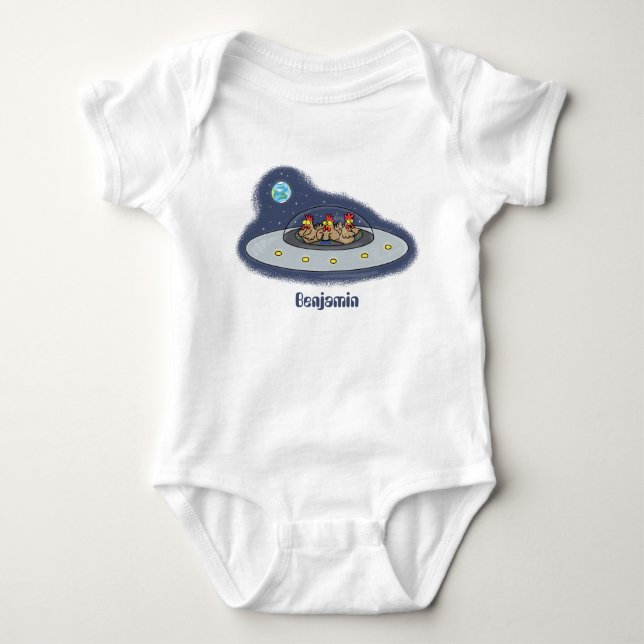 Lönsamma kycklingar i illustration av utrymmets te t shirt (Framsida)