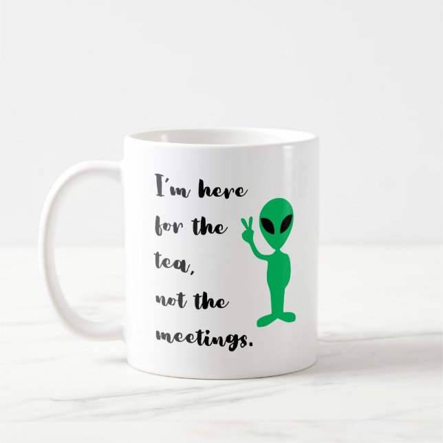 Lönsamma Office-meddelanden och Grönt Alien Coola  Kaffemugg (Vänster)