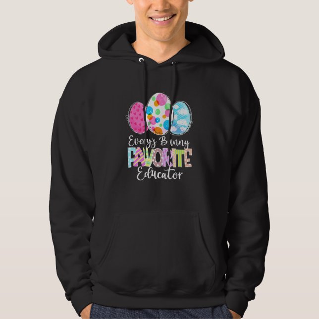 Lönsamma Påskägg Varje Bunny Favorite Educator Hoodie (Framsida)