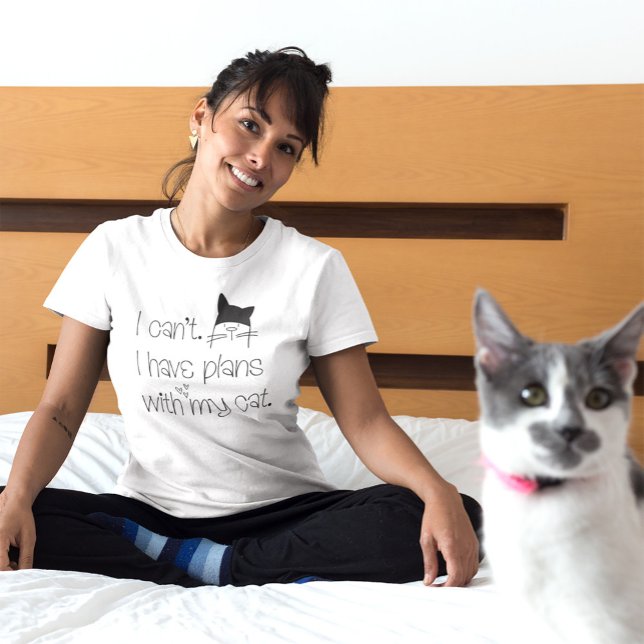 Lönsamma planer med min katt kute Teckning typogra T Shirt (Skapare uppladdad)