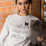 Lönsamma planer med min katt kute Teckning typogra T Shirt<br><div class="desc">En humoristisk design för kattälskare med roligten ursäkt. Jag har planer med min katt med en katt med en blyg svart typografi och en söt katt och hjärteillustration. Det skulle också vara en underbar gåva till kattdjurets älskande vänner!</div>