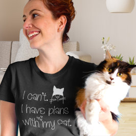Lönsamma planer med min katt, vit typografi t shirt