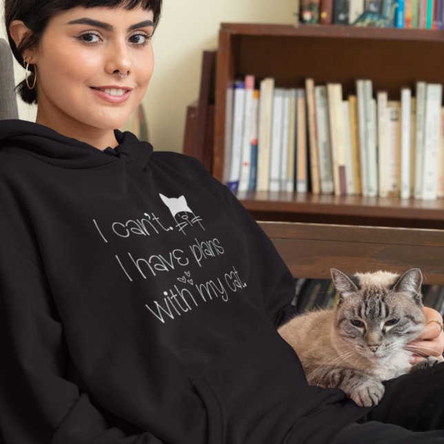 Lönsamma planer med min katt, vit typografi t shirt (Skapare uppladdad)