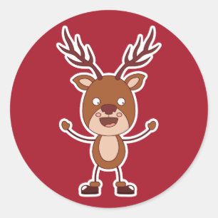 Lönsamma Reindeers-klistermärken Runt Klistermärke