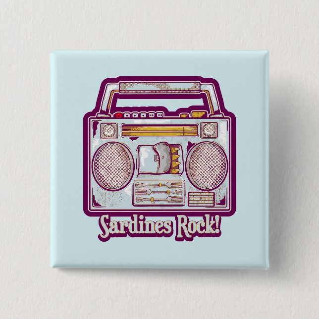 Lönsamma sardiner i stereo knapp (Framsida)
