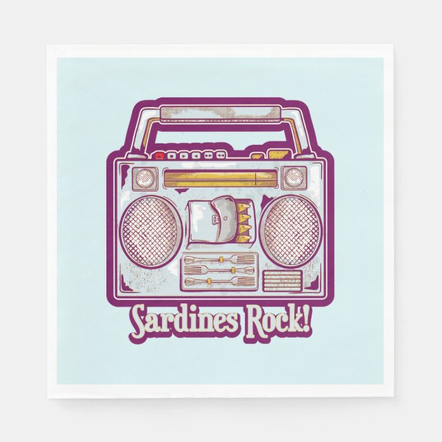 Lönsamma sardiner i stereo pappersservett (Framsidan)