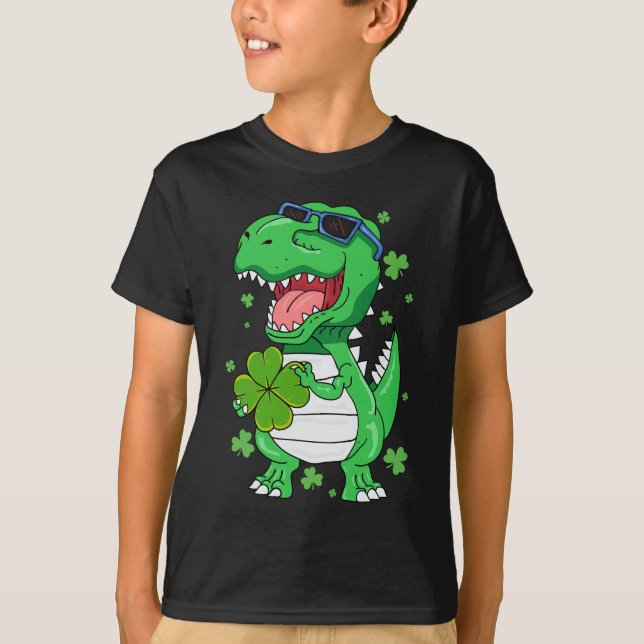 Lönsamma St PaT-Rex Day Dinosaur-St patricks day T Shirt (Framsida)