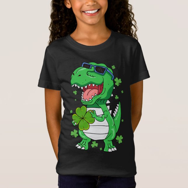 Lönsamma St PaT-Rex Day Dinosaur-St patricks day T Shirt (Framsida)