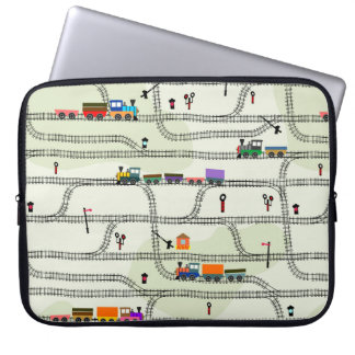 Lönsamma ungar, sömlös mönster-järnväg med locomot laptop fodral