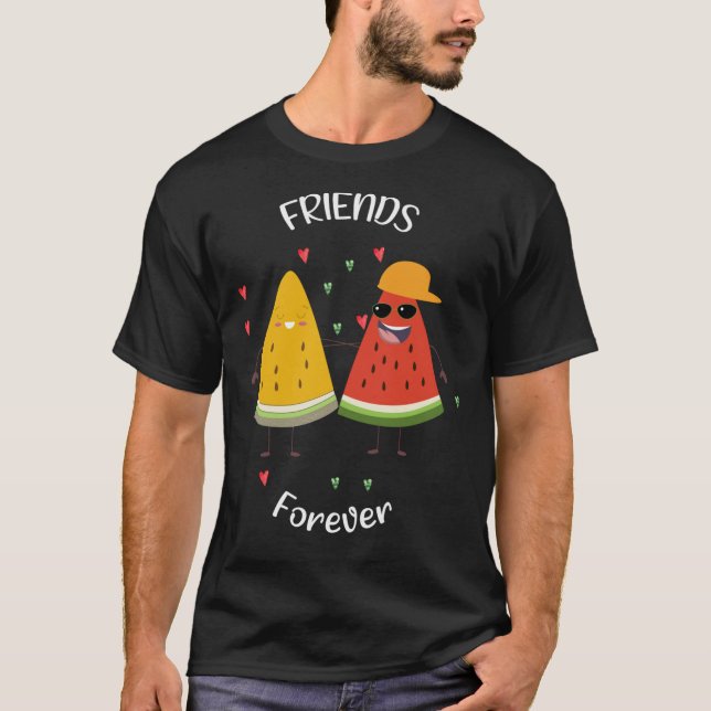Lönsamma vattenmelonvänner för alltid t shirt (Framsida)