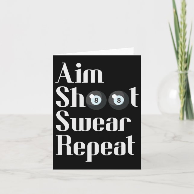 Lönsammare 8-boll Bassäng Player Aim Shoot Swear Kort (Framsida)