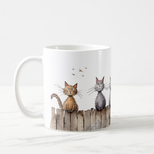Lönsammare katter på tandköttsdjur kaffemugg (Vänster)