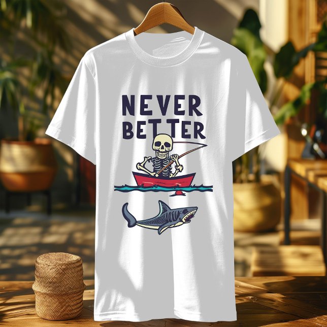 Lönsammare Skeleton, fiske T Shirt (Skapare uppladdad)