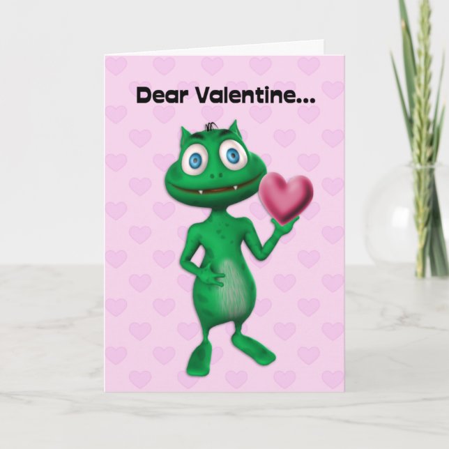 Lönsamt Alien Valentine Card Helgkort (Framsida)