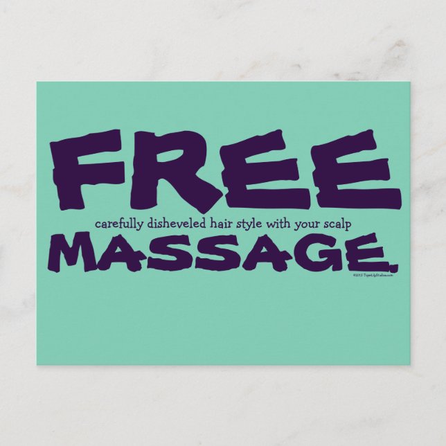 Lönsamt ANPASSADE Free Hair Stil med massage Vykort (Framsida)