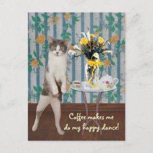 Lönsamt Anpassade Kaffe Cat/Kattunge Vykort
