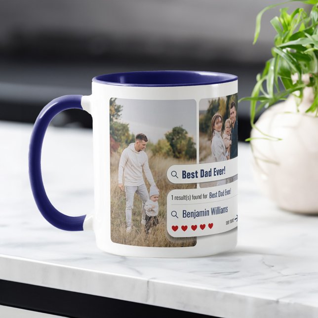 Lönsamt bästa Pappa någonsin med fotosökmotor Mugg (Funny Best Dad Ever Photo Search Engine Results Mug)