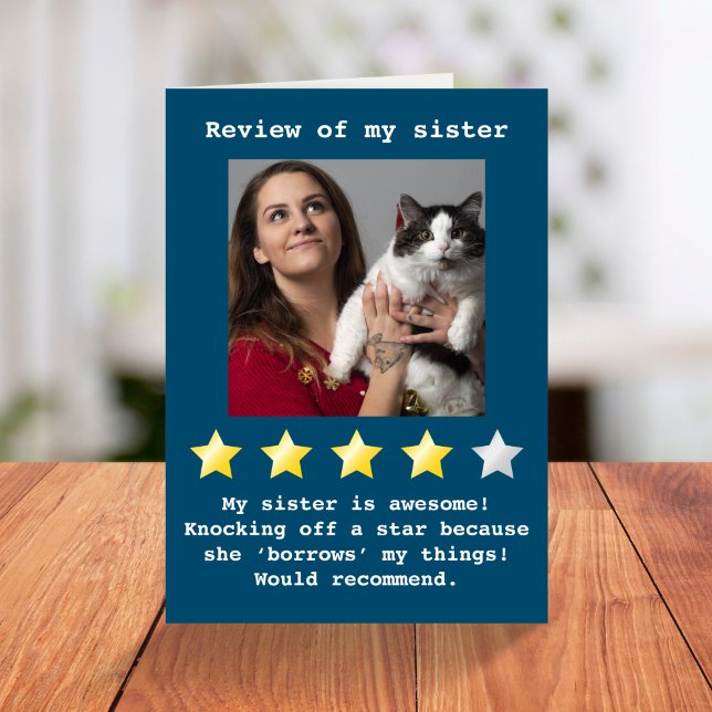 Lönsamt bildfödelsedagskort för systerrecensioner kort (Skapare uppladdad)