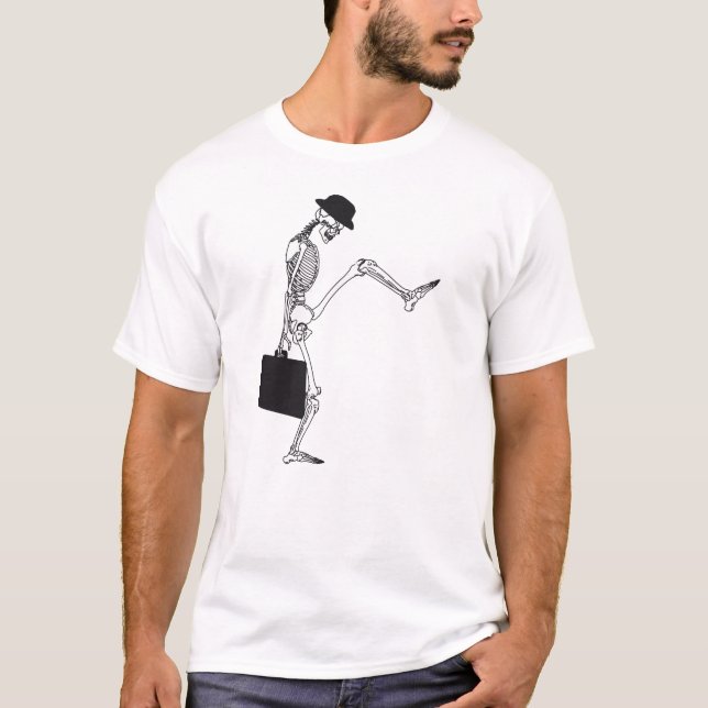 Lönsamt brittiskt Fånig Walking Skeleton T Shirt (Framsida)