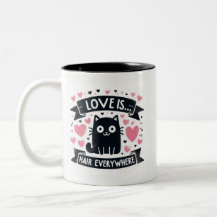 Lönsamt Cute Cat-hår överallt kärlek Två-Tonad Mugg