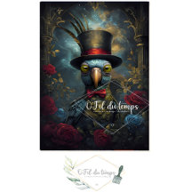 Lönsamt djur med Hat Decoupage papper.